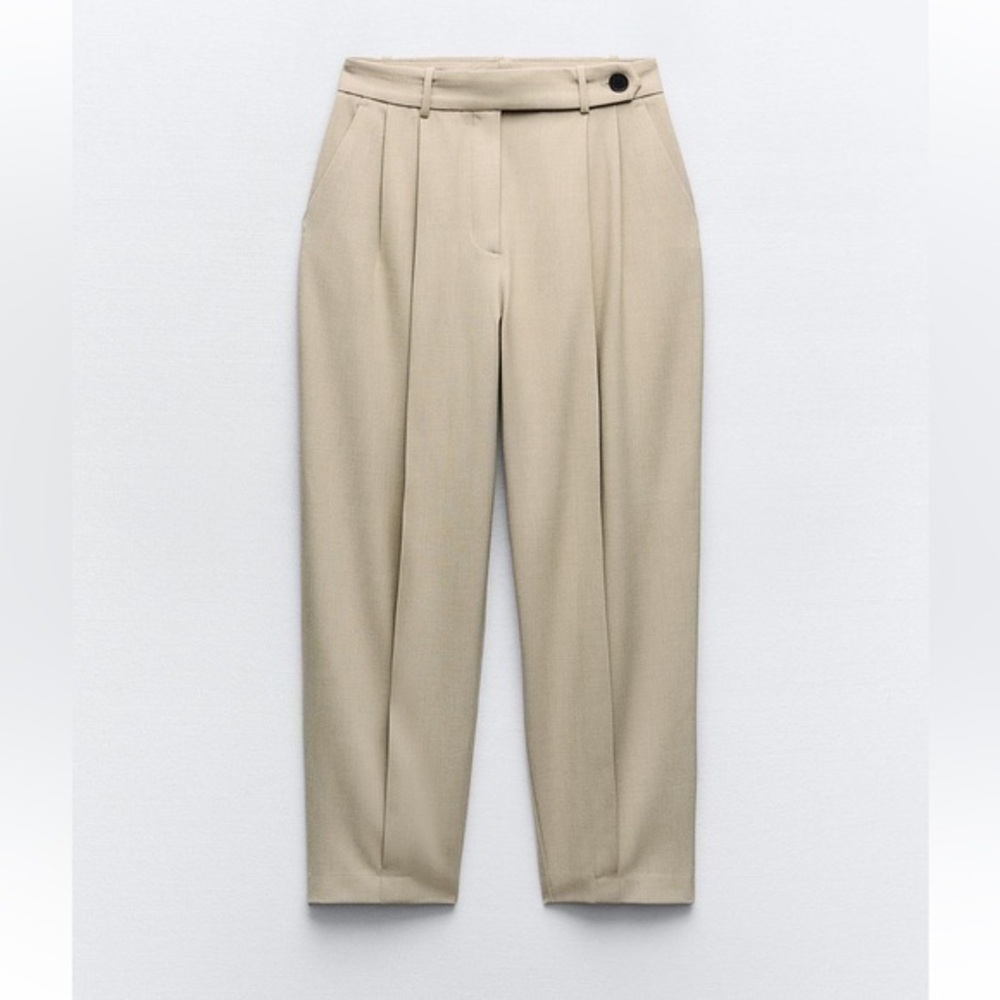 Zara NWT double pleated tapered pants